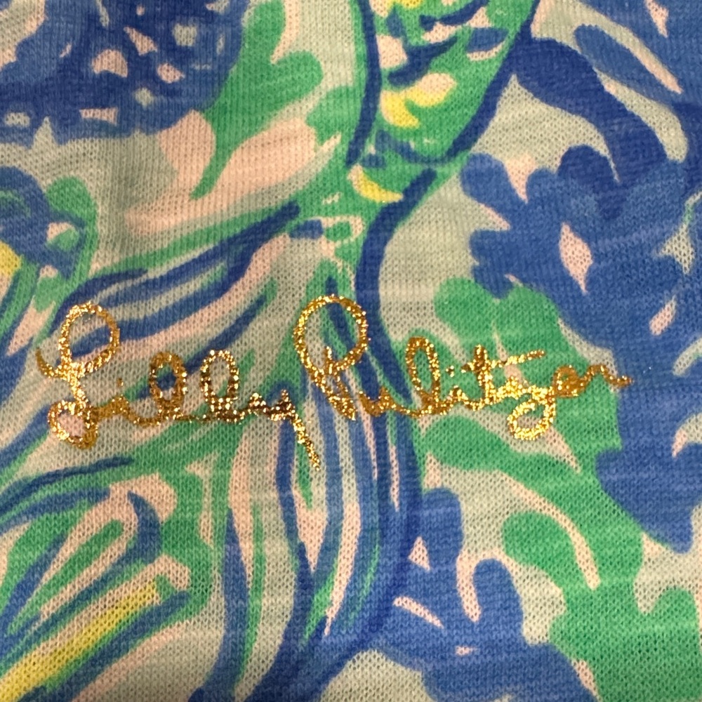 Lilly Pulitzer Blue and Tan woven post Earrings - Picture 6 of 6